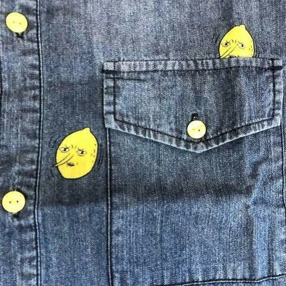 Adventure time Lemongrab denim shirt Welovefine mens XXL - Picture 5 of 9